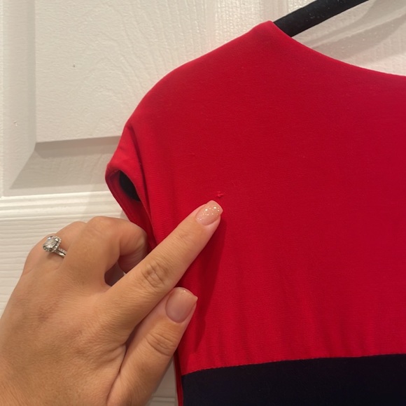 Ralph Lauren navy and red stretch dress Size 12 E20 - Picture 7 of 9